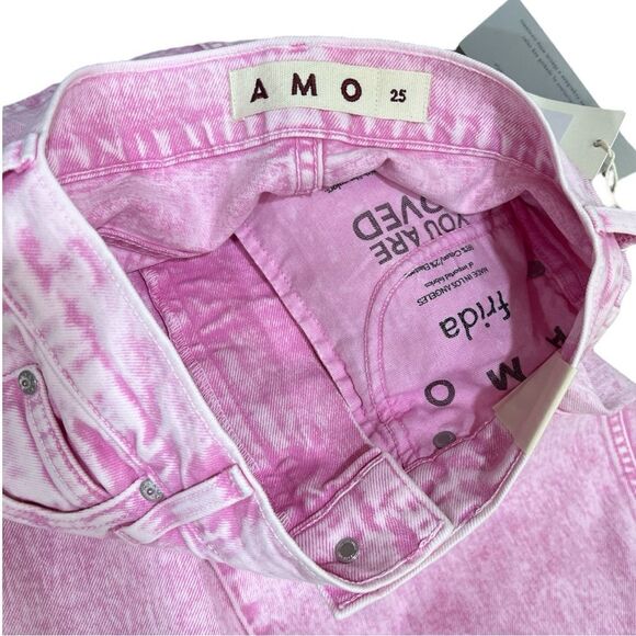 AMO Frida High Rise Wide Leg Jean In Peony Size 25 - Picture 4 of 7